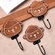 Brown Cute Sheep Face Key Hooks For Kids - Pack of 3